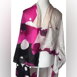 Diane Von Fürstenberg Braden Silk Scarf Wrap Pink Black Designer Vintage